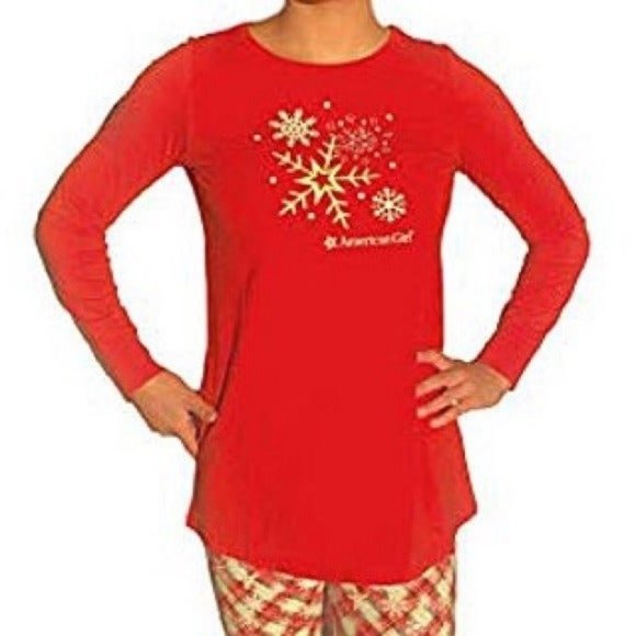 SOLD American Girl NWT Womens Red Holiday Pajama Top - Picture 10 of 10